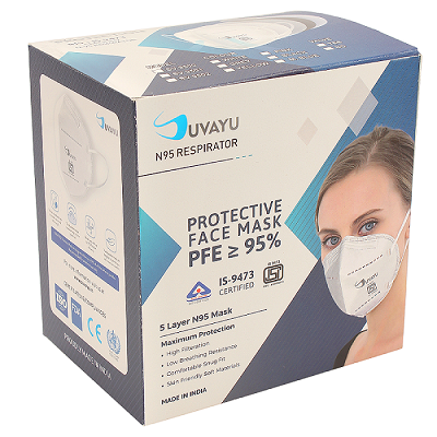 Suvayu N-95 ISI Certified A.I.I.M.S Approved 5-Layer FFP2 Mask - PINK